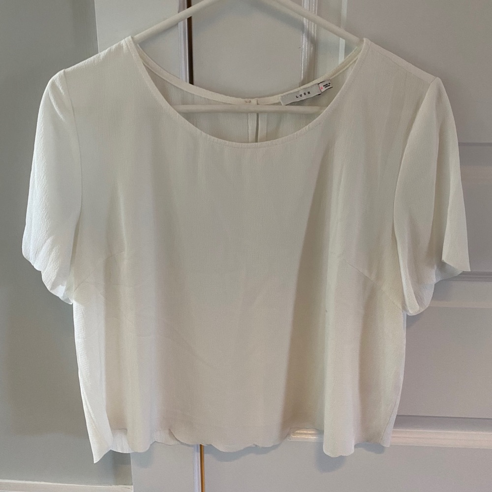White cropped top